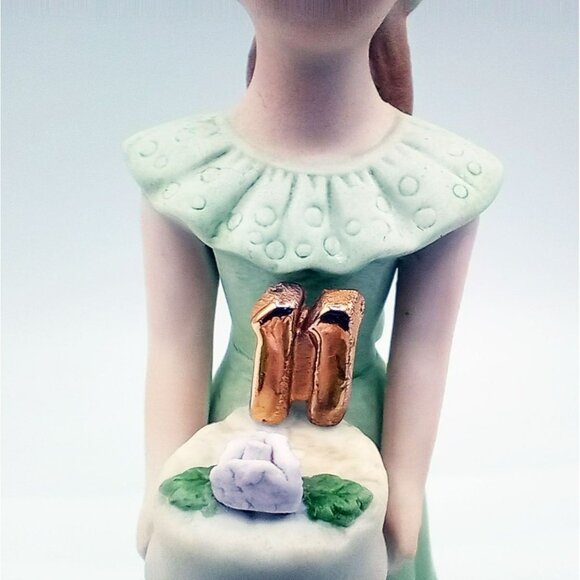 Enesco Growing Up Girls Figure Age 11 Blonde Girl in Green Dress Vintage 5.25 In - Picture 4 of 14